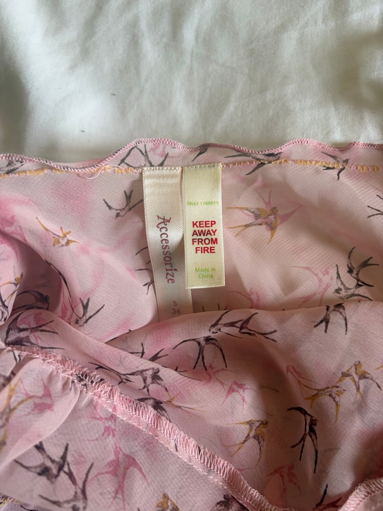 Vintage Y2K pink floral coquette cami with ribbon bow on bust