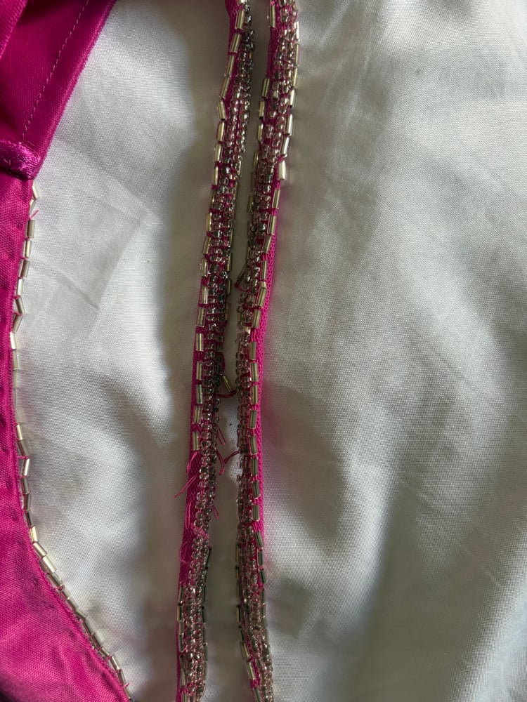 Vintage Y2K pink handkerchief hem beaded and sequin cami