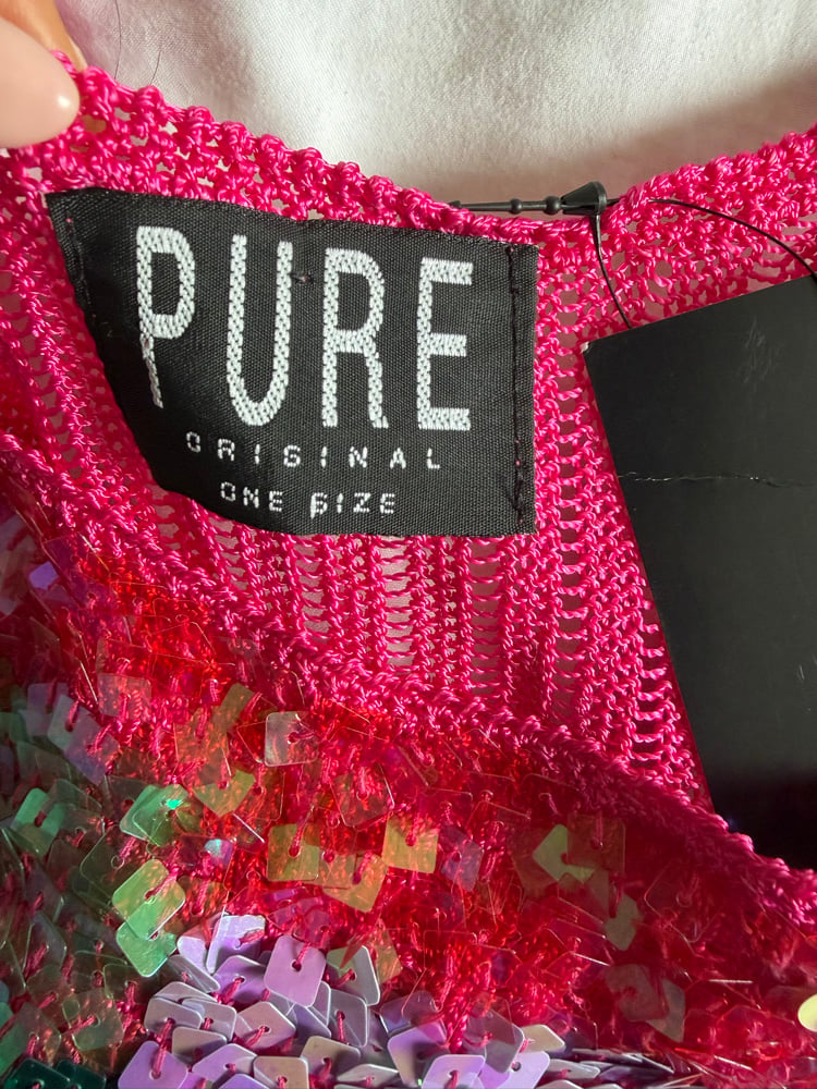 Vintage Y2K pink sequin patchwork style cami