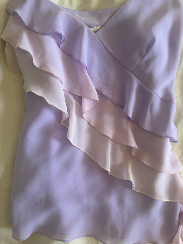 Vintage Y2K purple and pink ruffle Zara Larsson styles cami