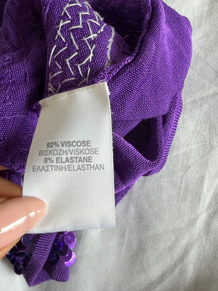 Vintage Y2K Purple and silver sequin diamond crochet cami