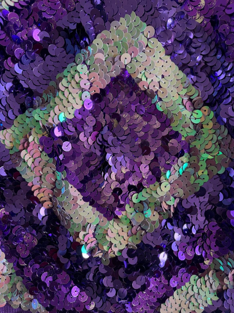 Vintage Y2K Purple and silver sequin diamond crochet cami