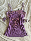Vintage Y2K purple sequin bust tie back Italian vintage cami
