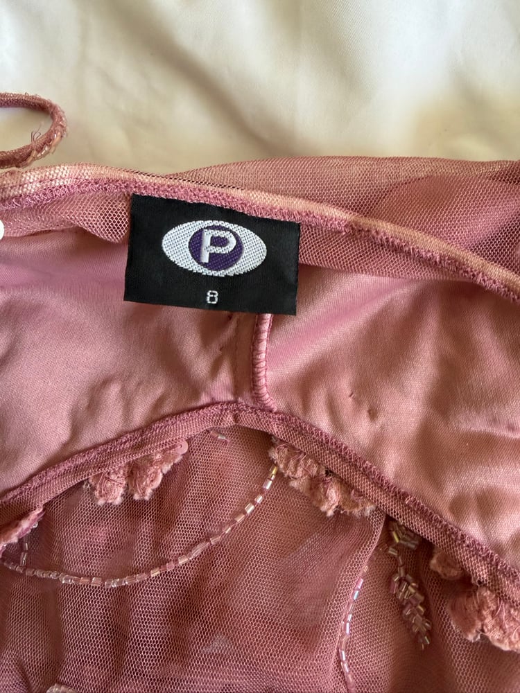 Vintage Y2K rare Pilot dusty pink beaded and sequin  cami