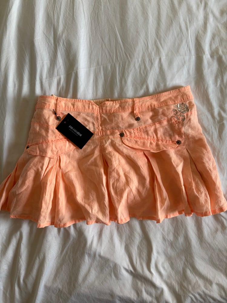 Vintage Y2K River Island coral mini rara mink skirt