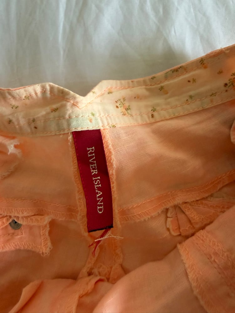 Vintage Y2K River Island coral mini rara mink skirt