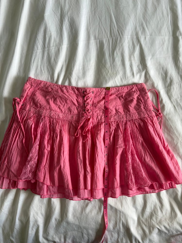 Vintage Y2K River Island pink sequin and lace rara mink skirt