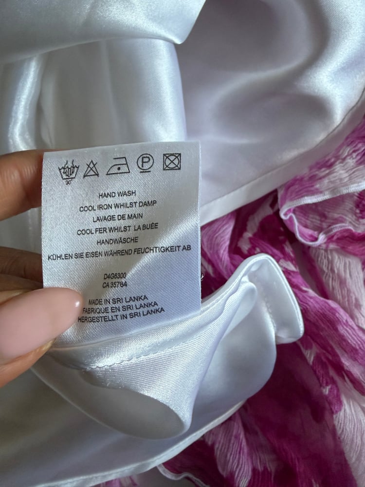 Vintage Y2K silk white and pink floral fairy dress with floaty hem