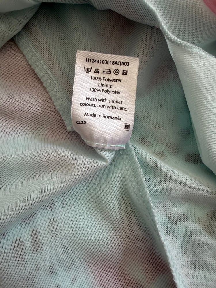 Vintage Y2K  turquoise blue floral and leopard print floaty midi skirt 