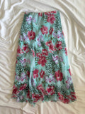 Vintage Y2K  turquoise blue floral and leopard print floaty midi skirt 