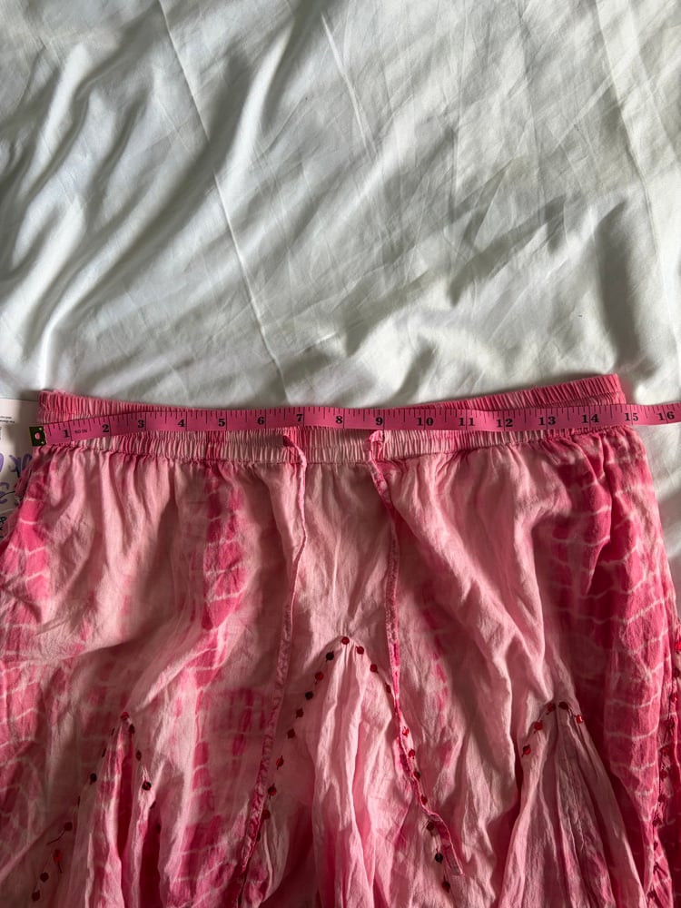 Vintage Y2K pink ombre sequin cotton midi fairy skirt