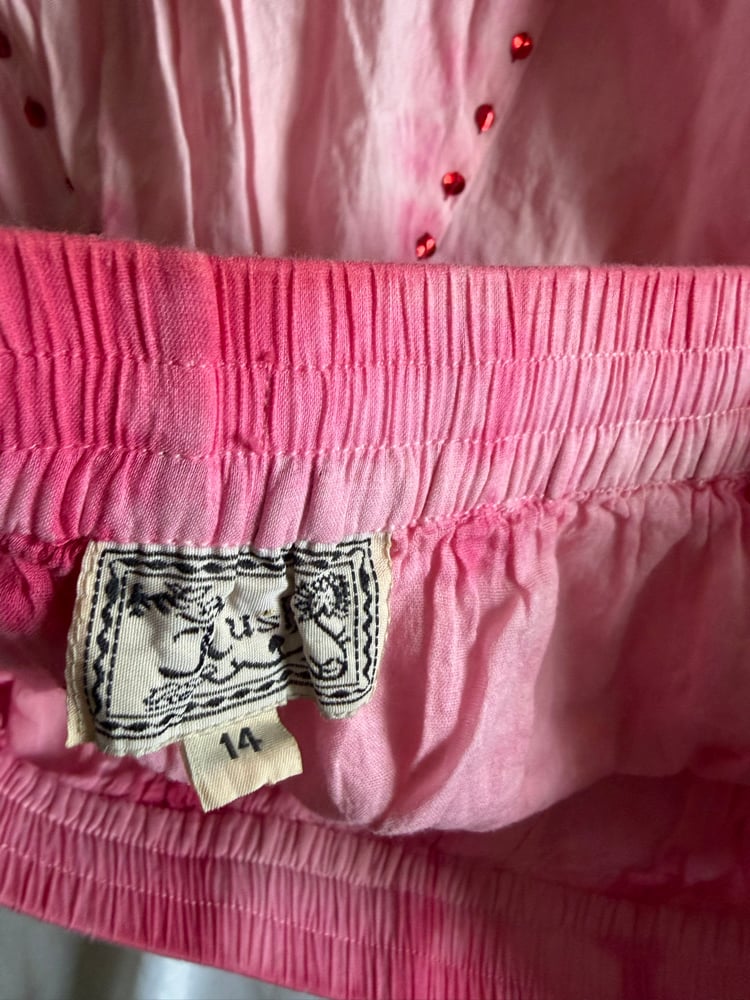Vintage Y2K pink ombre sequin cotton midi fairy skirt