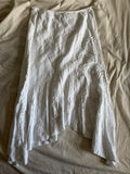 Vintage Y2K white asymmetrical hem fairy skirt with embroidery detail